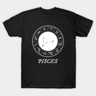 Pisces Zodiac Sign Design With Constellation T-Shirt